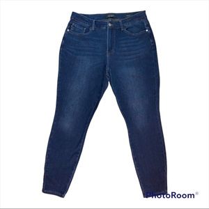 JUDY BLUE LA 16W Skinny Fit Jeans High Rise Dark Wash STRETCH 35x29.5